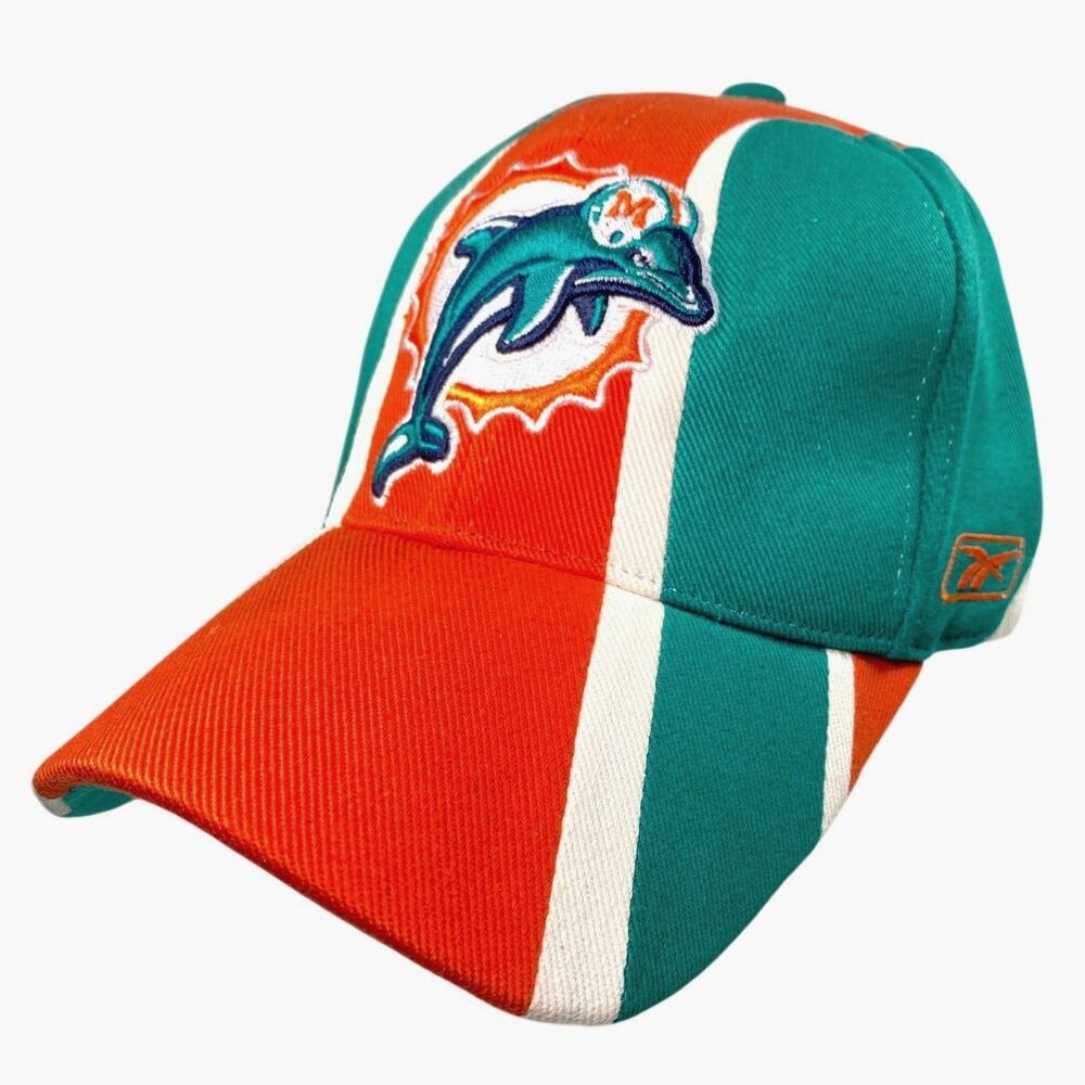 VTG Miami Dolphins NFL Equipment Reebok Cap Hat OS Adjustable Athleisure Sporty